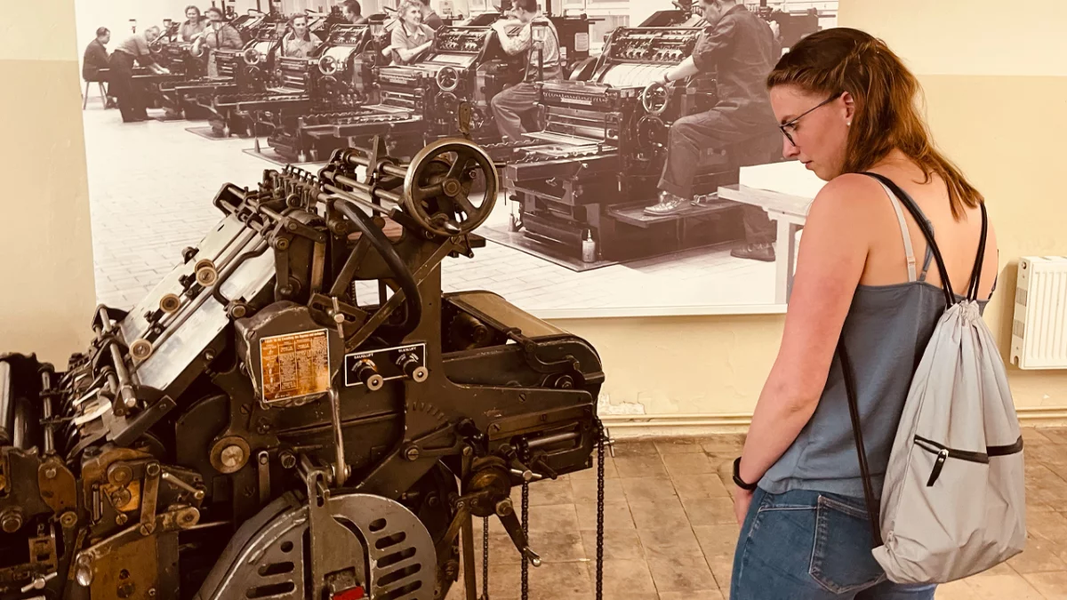 Alte Maschine im Museum für Buchdruck