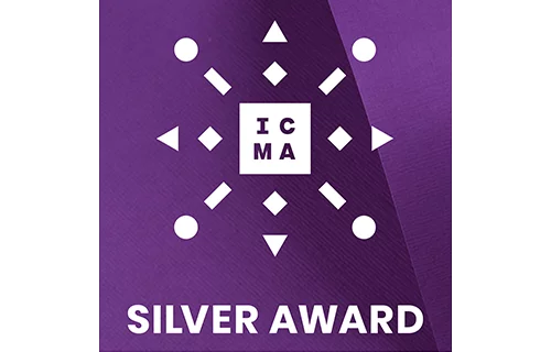 Logo für den Silber Award beim ICMA Design Award 2024